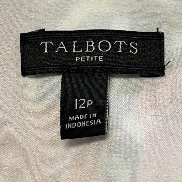 Talbots Women's Size 12P Floral Blue Grecian Tile Boatneck Fit and Flare Dress - Picture 6 of 13